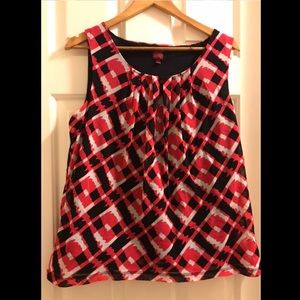 212 black pink white sleeveless blouse xl